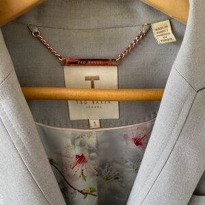 Ted Baker Light Gray Blazer with Floral Lining